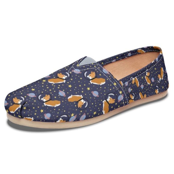 Groove Bags Space Corgi Slip-Ons Ballet Flats Loafers Dog Dogs Puppy Pups Tom's - Picture 7 of 15